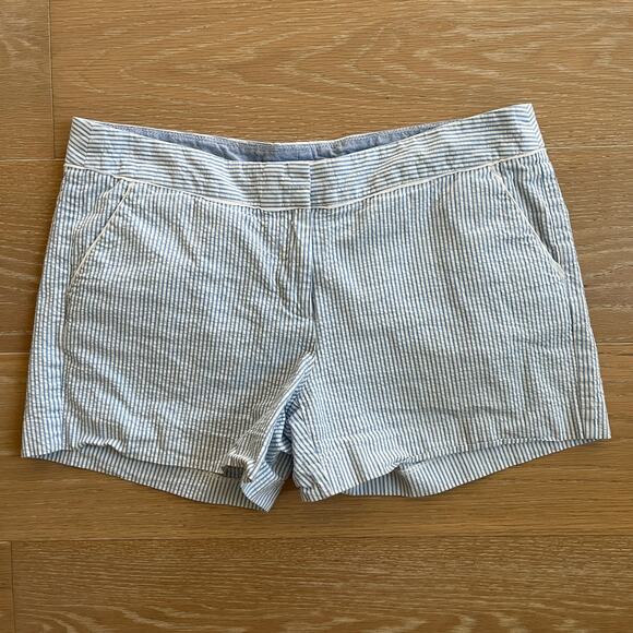 Southern Tide Women's Piper Seersucker Shorts Blue White Striped sz 10 - Picture 1 of 4